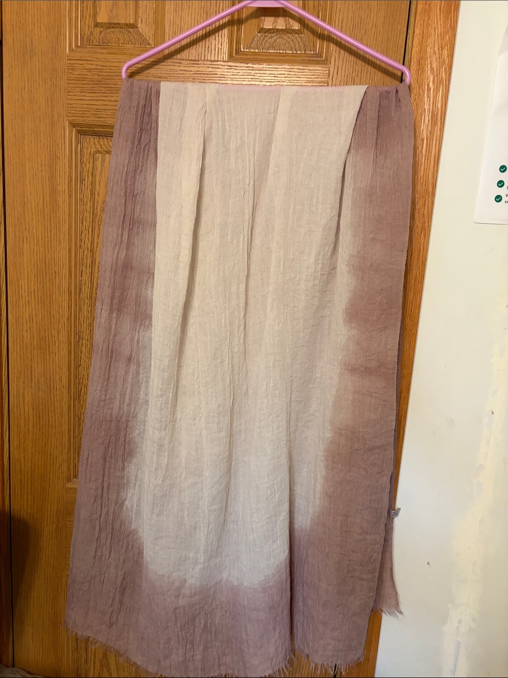 Tie-Dye wrap/scarf in Dusty Rose and Cream